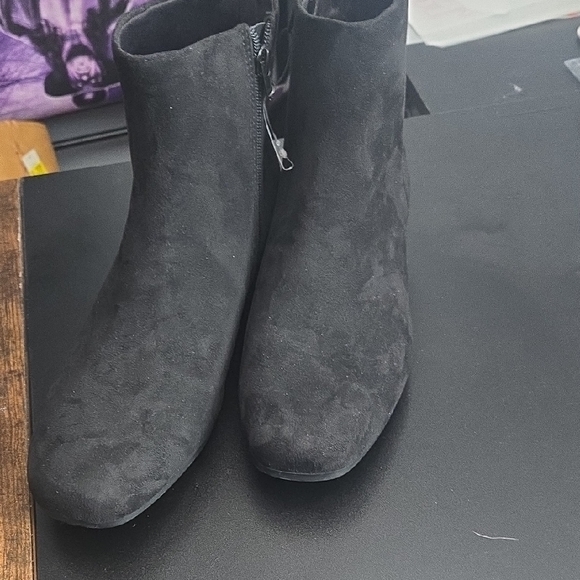 Shoes - Black Suede Ankle Boots